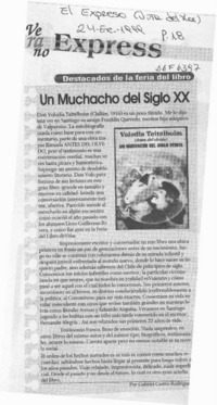 Un muchacho del siglo XX  [artículo] Gabriel Castro Rodríguez.