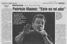 Patricio Manns, "Este es mi año"