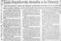 Luis Sepúlveda desafía a la Disney  [artículo].