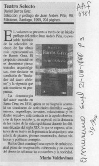 Teatro selecto  [artículo] Mario Valdovinos.