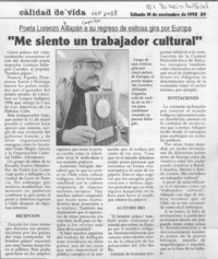 "Me siento un trabajador cultural"  [artículo].