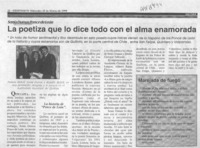 La Poetisa que lo dice todo con el alma enamorada