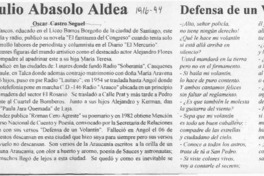 Julio Abasolo Aldea  [artículo] Oscar Castro Seguel.