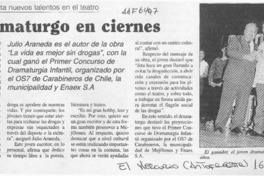 Un Dramaturgo en ciernes  [artículo].