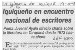 Iquiqueño en encuentro nacional de escritores  [artículo].