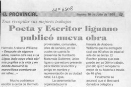 Poeta y escritor liguano publicó nueva obra  [artículo].