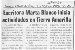 Escritora Marta Blanco ofrecerá charlas en Tierra Amarilla  [artículo].