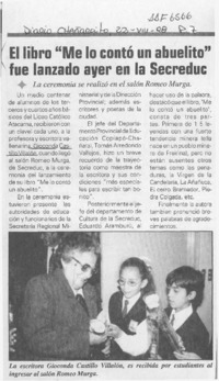 El libro "Me lo contó un abuelito" fue lanzado ayer en la Secreduc  [artículo].