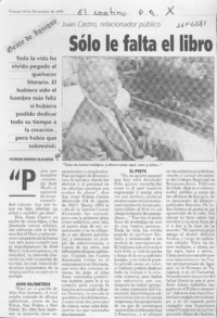 Sólo le falta el libro  [artículo] Patricio Riveros Olavarría.