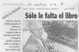 Sólo le falta el libro  [artículo] Patricio Riveros Olavarría.