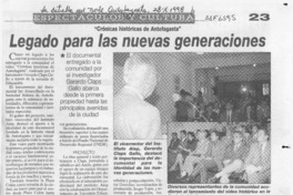 Legado para las nuevas generaciones  [artículo].
