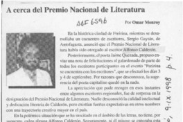 Acerca del Premio Nacional de Literatura  [artículo] Omar Monroy.