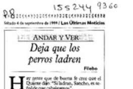 Deja que los perros ladren  [artículo] Filebo.