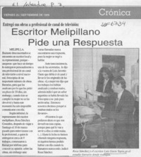 Escritor melipillano pide una respuesta