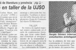 Escritor participó en taller de la UJSO  [artículo].