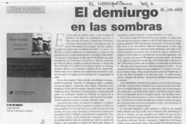 El demiurgo en la sombras  [artículo] Federico Vélez.