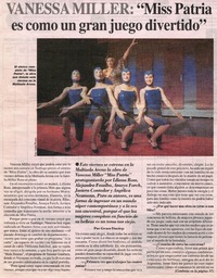 Vanessa Miller, "Miss Patria es como un gran juego divertido"