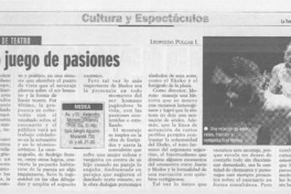 Intenso juego de pasiones  [artículo] Leopoldo Pulgar I.