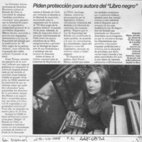 Piden protección para autora del "Libro negro"  [artículo].