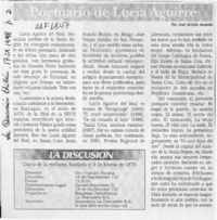 Poemario de Lucía Aguirre  [artículo] José Arraño Acevedo.