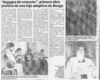 "Bagajes de ensueño", primera obra poética de una hija adoptiva de Rengo  [artículo].