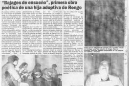"Bagajes de ensueño", primera obra poética de una hija adoptiva de Rengo  [artículo].