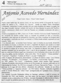 Antonio Acevedo Hernández  [artículo] Oscar Castro Araya.