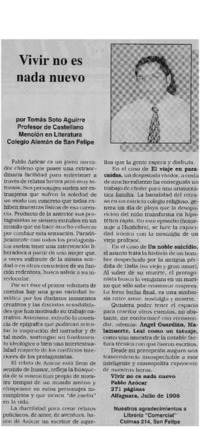 Vivir no es nada nuevo