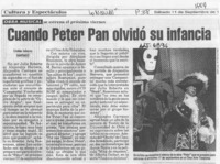Cuando Peter Pan olvidó su infancia