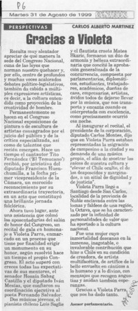 Gracias a Violeta  [artículo] Carlos Alberto Martínez.