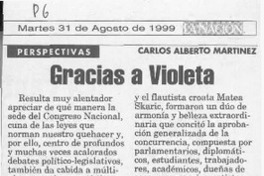 Gracias a Violeta  [artículo] Carlos Alberto Martínez.
