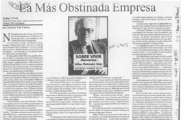 La más obstinada empresa  [artículo] Gonzalo Vial Correa.