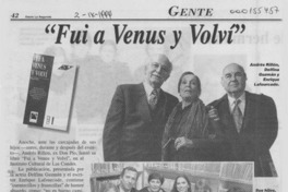 "Fui a Venus y volví"