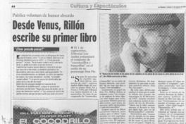 Desde Venus, Rillón escribe su primer libro  [artículo].