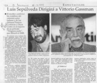 Luis Sepúlveda dirigirá a Vittorio Gassman  [artículo].