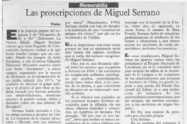 Las proscripciones de Miguel Serrano  [artículo] Filebo.