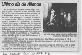Ultimo día de Allende  [artículo].