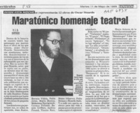 Maratónico homenaje teatral  [artículo] R. C. Q.