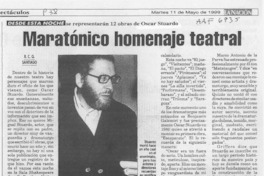 Maratónico homenaje teatral  [artículo] R. C. Q.