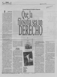 Que la filosofía sea un derecho  [artículo] Carolina Araos.