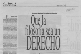 Que la filosofía sea un derecho  [artículo] Carolina Araos.