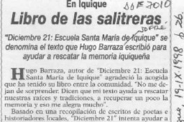 Libro de las salitreras  [artículo].