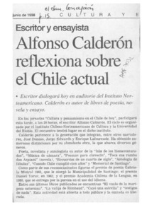 Alfonso Calderón reflexiona sobre el Chile actual  [artículo].