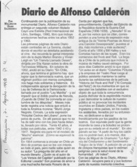 Diario de Alfonso Calderón  [artículo] Wellington Rojas Valdebenito.