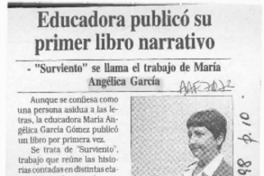 Educadora publicó su primer libro narrativo
