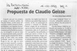 Propuesta de Claudio Geisse  [artículo] Jaime Gómez Rogers.