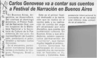 Carlos Genovese va a contar sus cuentos a Festival de Narración en Buenos Aires  [artículo].