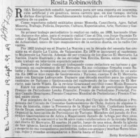 Rosita Robinovitch  [artículo] Betty Kretschmer.