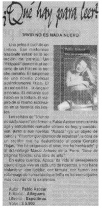 Vivir no es nada nuevo