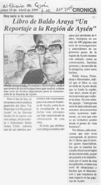 Libro de Baldo Araya "Un reportaje a la Región de Aysén"  [artículo].